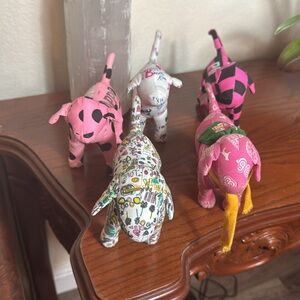 Lot of 5 Victoria's Secret PINK Mini Plush Dog Collection.